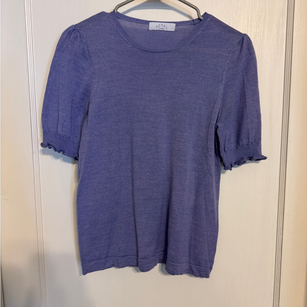 Elegant Purple Puff Sleeve Blouse